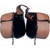 Plain Style Medium-Large Brown Leather Saddlebags