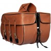 Plain Style Medium-Large Brown Leather Saddlebags