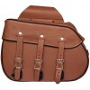 Plain Style Medium-Large Brown Leather Saddlebags