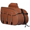 Plain Style Medium-Large Brown Leather Saddlebags