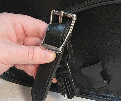 Larger Sized Motorcycle Saddlebags with studs and decorative braid