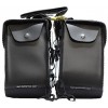 Large Size Motorcycle Saddlebags with studs and braided edges and grey stripe