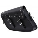 Black Motorcycle PV Swing Arm Bag with Studs Left Side