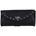Leather Motorcycle Windshield Bag with Studs