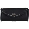 Leather Motorcycle Windshield Bag with Studs