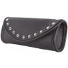 Leather Motorcycle Windshield Bag with Studs, Velcro Closure