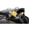 Medium Size Black Motorcycle Saddlebags with Conchos