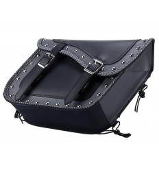 Larger Sized Motorcycle Saddlebags with studs and decorative braid