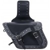 Large Size Motorcycle Saddlebags with studs and braided edges and grey stripe