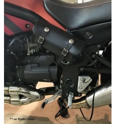 VS 10 X 5 Inch Waterproof Studded Hard Tool Fork Bag For Harley Honda - Black, 0.6 Gal, V73