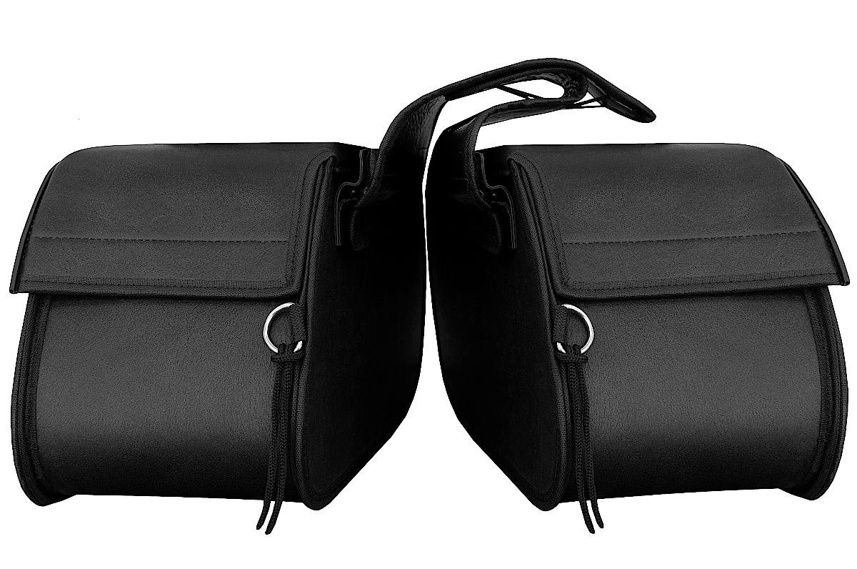 Large Black Leather Motorcycle Luggage Saddlebags
