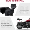 Medium Size Classic Black Motorcycle Saddlebags with Studs