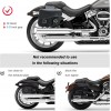 Medium Size Classic Black Motorcycle Saddlebags with Studs