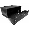 Medium Size Classic Black Motorcycle Saddlebags with Studs