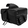 Medium Size Classic Black Motorcycle Saddlebags with Studs