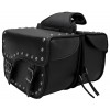 Medium Size Classic Black Motorcycle Saddlebags with Studs