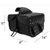 Medium Size Classic Black Motorcycle Saddlebags with Studs