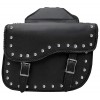 Medium Size Classic Black Motorcycle Saddlebags with Studs