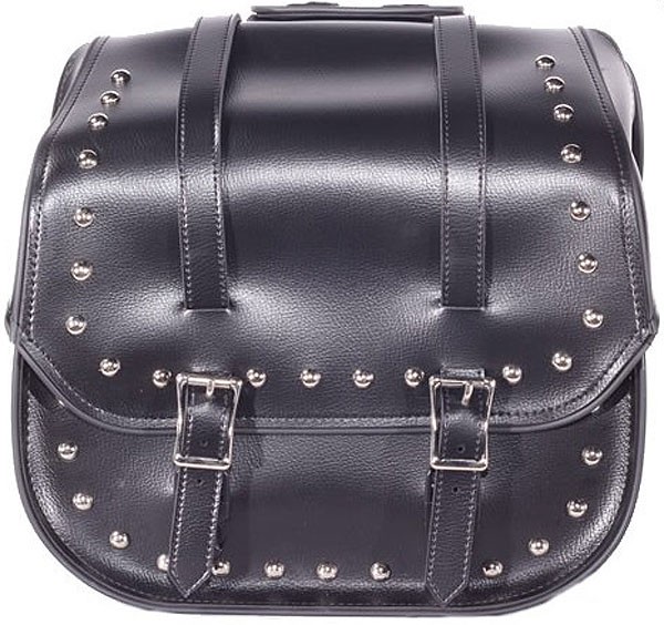 バッグ Bike studs leather shoulder bag Medium Sized Removable Motorcycle Saddlebags with studs