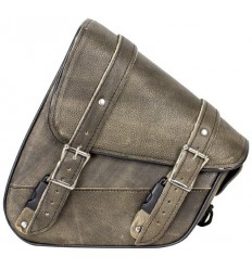 Distressed Brown Leather Left Side Swing Arm Bag