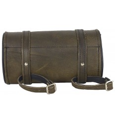 Handmade Genuine Leather Brown Motorcycle Front Fork Storage Tool Bag – Saddle Style
