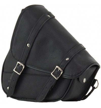 Black Leather Swing Arm Bag Left Side